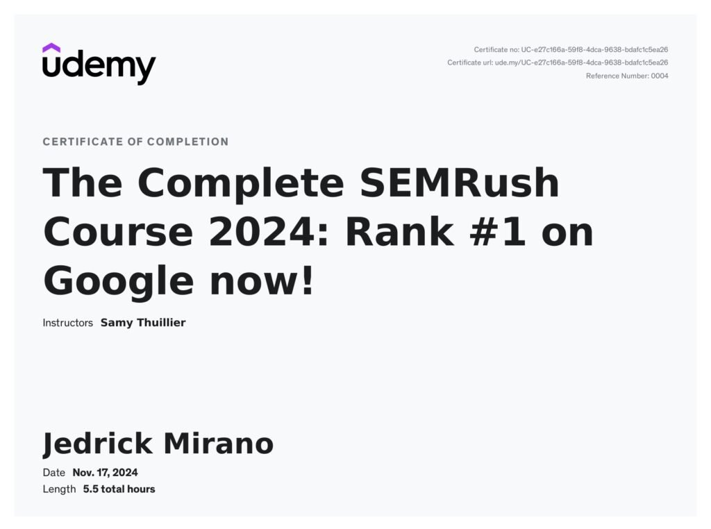 SEMrush Training